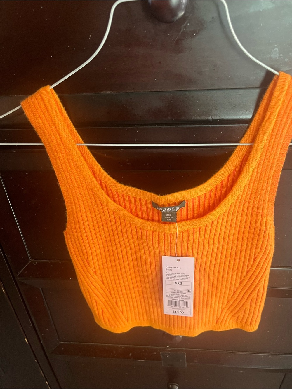 wild fable Orange Ribbed Crop Tank